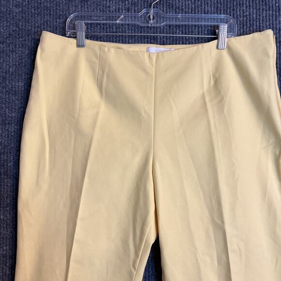 Chicos 3 Womens Pants Size XL Yellow Pleated Wide Leg High Rise Office Preppy - Picture 3 of 10